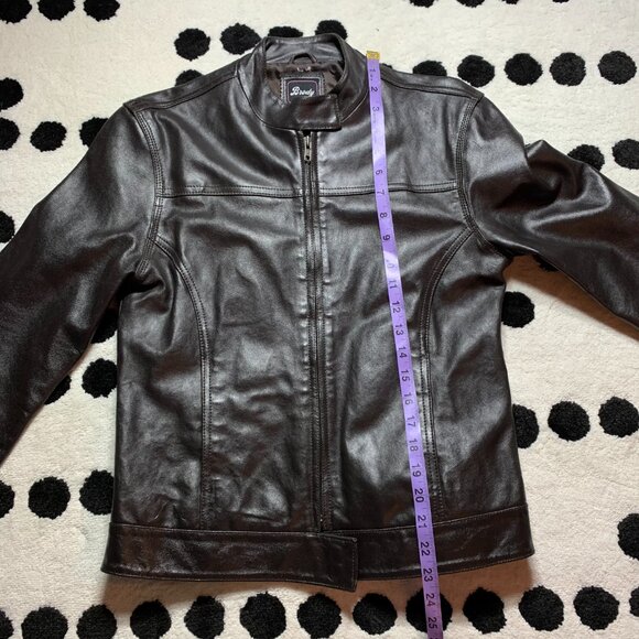Brody Y2K Leather Moto Bomber Biker Jacket Women's Small Black Motorcycle Retro - Picture 14 of 14